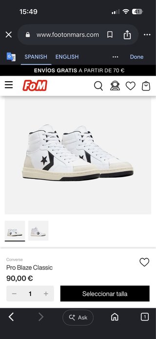 Converse All Star Pro Blaze Blancas y Azules