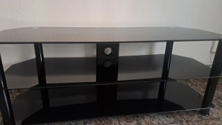 Mesa de cristal negra para TV