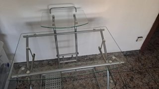 Mesa de cristal negra para TV