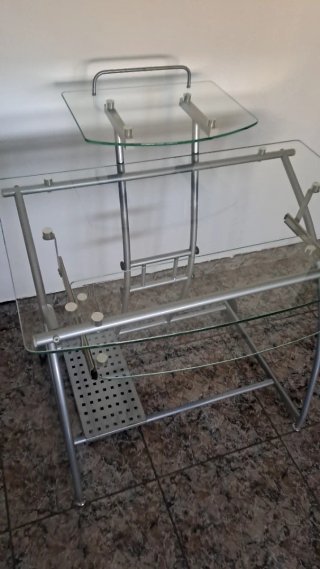 Mesa de cristal negra para TV