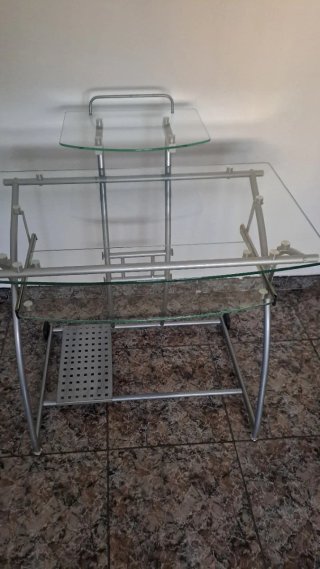 Mesa de cristal negra para TV
