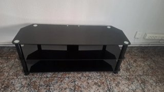 Mesa de cristal negra para TV