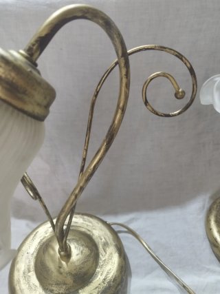 Lampade shabby chic oro e vetro Funzionanti
