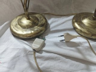 Lampade shabby chic oro e vetro Funzionanti