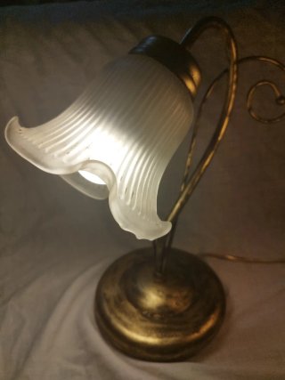 Lampade shabby chic oro e vetro Funzionanti