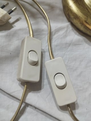 Lampade shabby chic oro e vetro Funzionanti