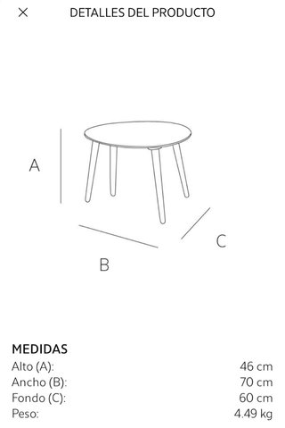 Mesa auxiliar madera de Mango