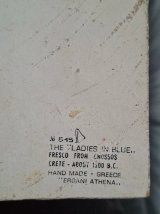 Réplica Fresco Minoico Damas Azul Grecia 2003