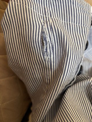 Pantaloni palazzo vita alta righe blu