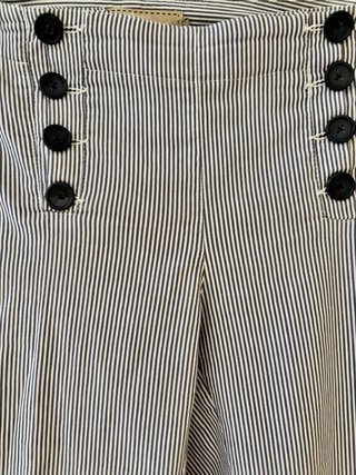 Pantaloni palazzo vita alta righe blu