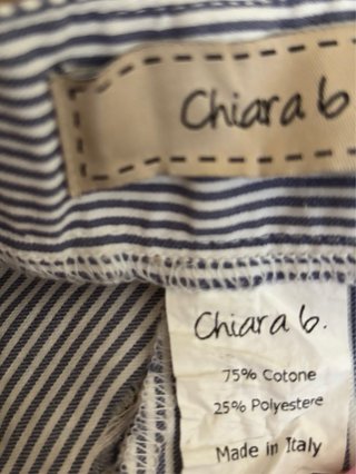Pantaloni palazzo vita alta righe blu