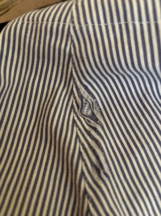 Pantaloni palazzo vita alta righe blu