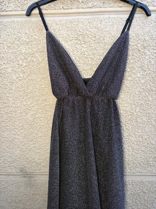 Mini abito glitterato Nero/Argento