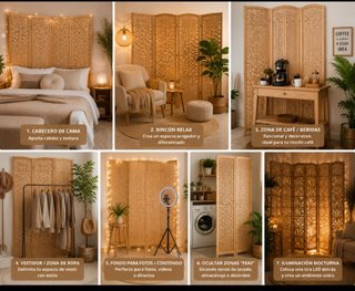Biombo separador de ambiente de madera