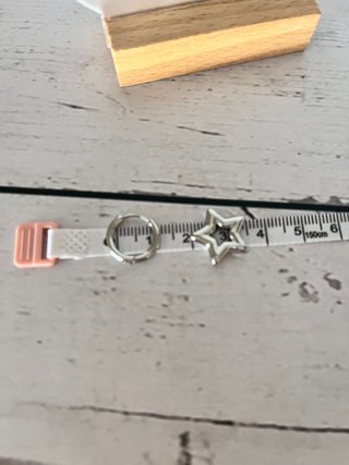 Pendientes de estrella plateados en acero inox