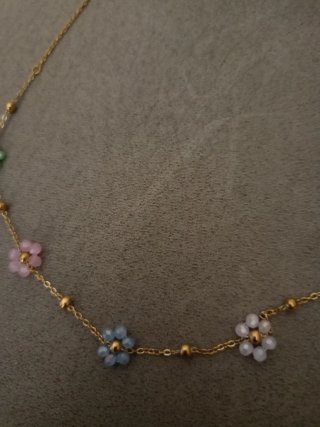 Collar de flores de acero inoxidable