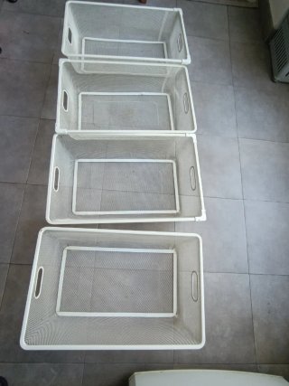 Se vende 4 Cestas Organizadoras Metálicas Blancas