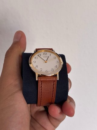 Reloj Citizen Vintage Dorado y Marrón Elegante 80s