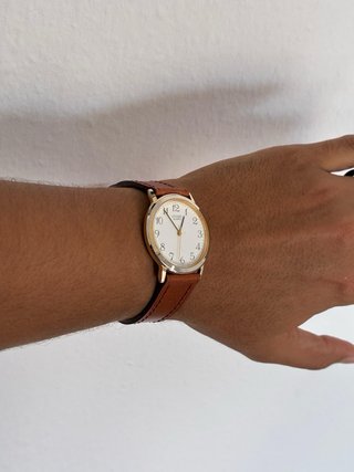 Reloj Citizen Vintage Dorado y Marrón Elegante 80s