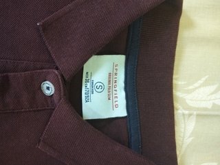 Polo Springfield manga larga, granate.