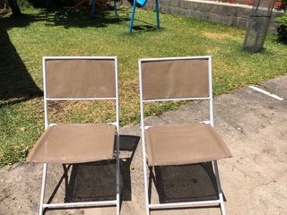 2 Sillas de Jardín Plegables