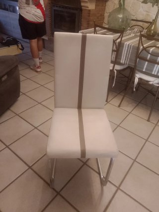 4 Sillas Diseño Metal Sintético Blanco