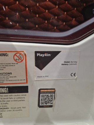 Coche Eléctrico Bentley sin cargador