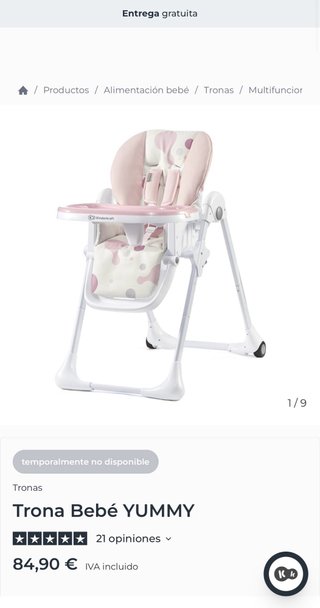 Trona Yummy Kinderkraft Rosa