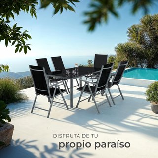 Conjunto de jardín de 7 piezas, antracita 150x90cm