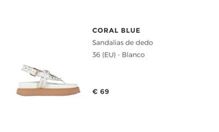 Sandalias Coral Blue blancas tachuelas doradas