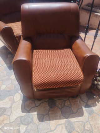 2 Sillones Vintage Piel Marrón Años 70