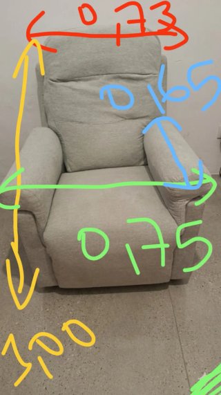 Se vende Sillón reclinable beige de tela