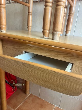 Mesa auxiliar cocina con cajón y 2 taburetes