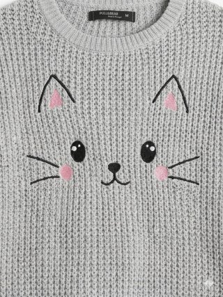 Sudadera gatito gris talla M