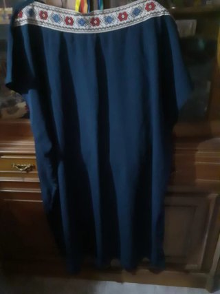 Vestido azul con bordado talla única