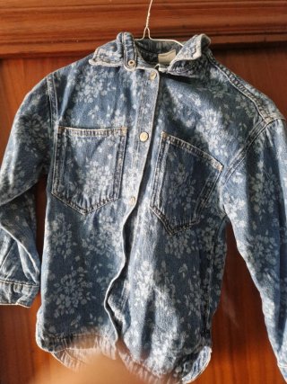 Chaqueta tejana floral, niña 9 años