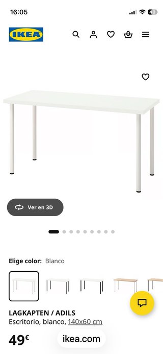 Mesa escritorio IKEA LAGKAPTEN / ADILS