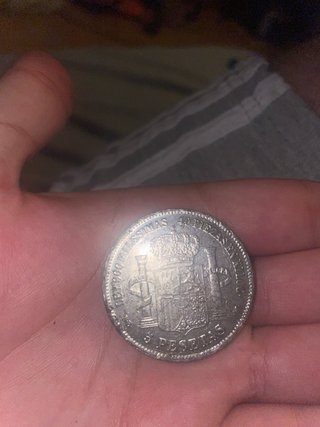 Moneda 5 Pesetas Amadeo I Rey España 1871 Plata