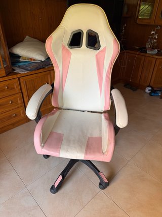 Silla Gamer Blanca y Rosa