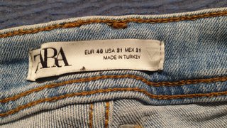 Jeans Zara Uomo Slim Denim Chiaro Strappati Tg. 40