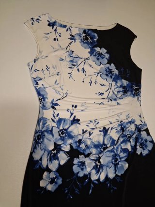 Vestido Ralph Lauren Talla 42 Floral Azul Blanco