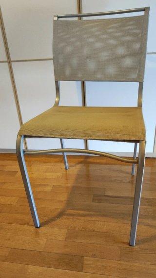 4 sedie alluminio beige grigio