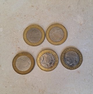 Lotto 5 monete Lire 1000