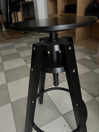 Taburete alto negro ajustable (x2)