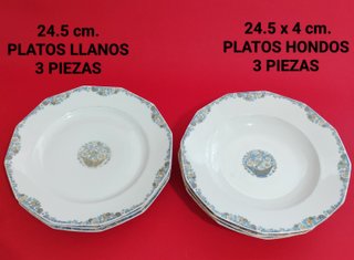 Limoges France 6 Platos Florales