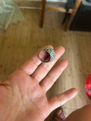 Anillo Biker Plata con Piedras Rojas