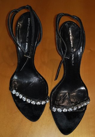 Sandali Giancarlo Paoli neri con strass