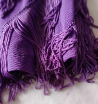 Vestido morado flecos fiesta Talla L
