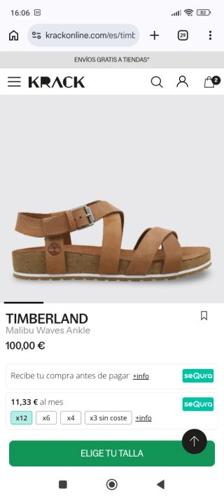 Sandalias Timberland Beige/Marrón nuevas