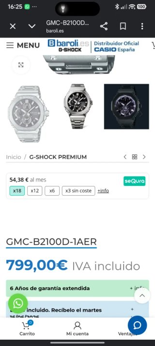 Casio G-Shock GMC-B2100-1aer nuevo modelo